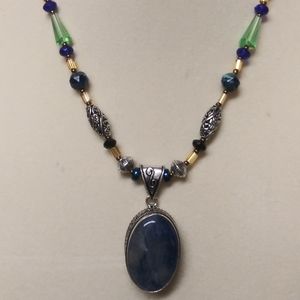 Natural Blue Agate Pendant